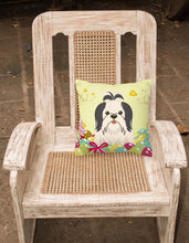 Load image into Gallery viewer, Easter Eggs Shih Tzu Black White Fabric Decorative Pillow BB6088PW1818