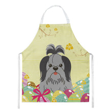 Load image into Gallery viewer, Easter Eggs Shih Tzu Black Silver Apron – Artist-Designed Kitchen, BBQ &amp; Craft Apron BB6089APRON