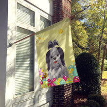 Load image into Gallery viewer, Easter Eggs Shih Tzu Black Silver Flag Canvas House Size BB6089CHF
