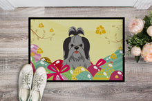 Load image into Gallery viewer, Easter Eggs Shih Tzu Black Silver Doormat - 18x27 Decorative Floor Mat – Indoor/Outdoor Rug with Artistic Flair BB6089MAT