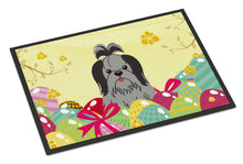 Load image into Gallery viewer, Easter Eggs Shih Tzu Black Silver Doormat - 18x27 Decorative Floor Mat – Indoor/Outdoor Rug with Artistic Flair BB6089MAT