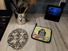 Load image into Gallery viewer, Easter Eggs Shih Tzu Black Silver Pot Holders - Set of 2 - Heat-Resistant Kitchen Essentials BB6089PTHD