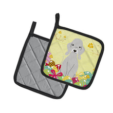 Load image into Gallery viewer, Easter Eggs Bedlington Terrier Blue Pot Holders - Set of 2 - Heat-Resistant Kitchen Essentials BB6090PTHD