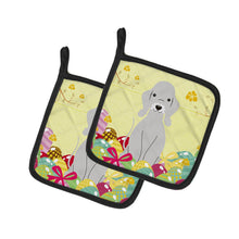 Load image into Gallery viewer, Easter Eggs Bedlington Terrier Blue Pot Holders - Set of 2 - Heat-Resistant Kitchen Essentials BB6090PTHD