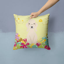 Load image into Gallery viewer, Easter Eggs Bedlington Terrier Sandy Throw Pillow - 14x14 Decorative Pillow – Art for Your Home &amp; Patio BB6091PW1414