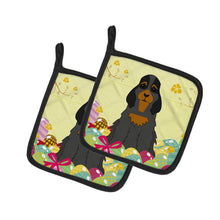 Load image into Gallery viewer, Easter Eggs Cocker Spaniel Black Tan Pot Holders - Set of 2 - Heat-Resistant Kitchen Essentials BB6093PTHD