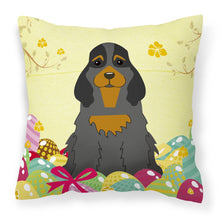 Load image into Gallery viewer, Easter Eggs Cocker Spaniel Black Tan Fabric Decorative Pillow BB6093PW1818