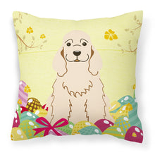 Load image into Gallery viewer, Easter Eggs Cocker Spaniel Buff Fabric Decorative Pillow BB6094PW1818