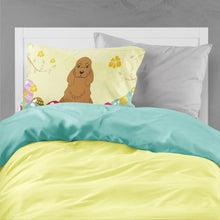 Load image into Gallery viewer, Easter Eggs Cocker Spaniel Red Fabric Standard Pillowcase – Artistic Decorative Front, White Back BB6095PILLOWCASE