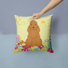 Load image into Gallery viewer, Easter Eggs Cocker Spaniel Red Throw Pillow - 14x14 Decorative Pillow – Art for Your Home &amp; Patio BB6095PW1414