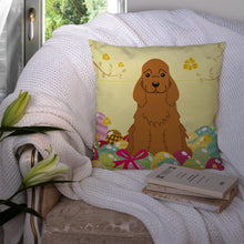 Load image into Gallery viewer, Easter Eggs Cocker Spaniel Red Throw Pillow - 14x14 Decorative Pillow – Art for Your Home &amp; Patio BB6095PW1414