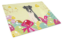 Load image into Gallery viewer, Easter Eggs Smooth Fox Terrier Glass Cutting Boards – Durable, Decorative Kitchen Art Large BB6098LCB