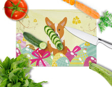 Load image into Gallery viewer, Easter Eggs Corgi Glass Cutting Boards – Durable, Decorative Kitchen Art Large BB6100LCB