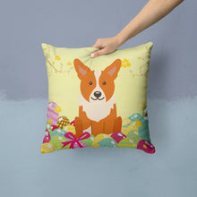 Load image into Gallery viewer, Easter Eggs Corgi Throw Pillow - 14x14 Decorative Pillow – Art for Your Home &amp; Patio BB6100PW1414