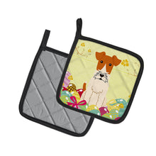 Load image into Gallery viewer, Easter Eggs Wire Fox Terrier Pot Holders - Set of 2 - Heat-Resistant Kitchen Essentials BB6101PTHD