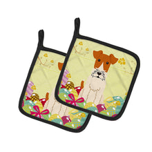 Load image into Gallery viewer, Easter Eggs Wire Fox Terrier Pot Holders - Set of 2 - Heat-Resistant Kitchen Essentials BB6101PTHD
