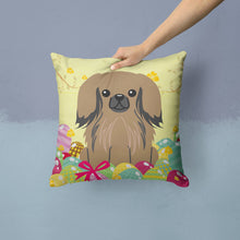 Load image into Gallery viewer, Easter Eggs Pekingnese Tan Throw Pillow - 14x14 Decorative Pillow – Art for Your Home &amp; Patio BB6102PW1414