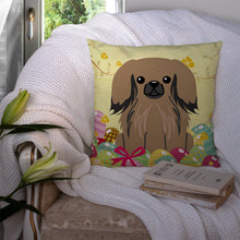 Load image into Gallery viewer, Easter Eggs Pekingnese Tan Throw Pillow - 14x14 Decorative Pillow – Art for Your Home &amp; Patio BB6102PW1414