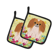 Load image into Gallery viewer, Easter Eggs Pekingnese Red White Pot Holders - Set of 2 - Heat-Resistant Kitchen Essentials BB6103PTHD