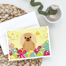Load image into Gallery viewer, Easter Eggs Pekingese Fawn Sable Greeting Cards -  Blank Note Cards – 8-Pack of Artist-Designed Cards with Envelopes