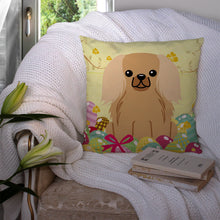 Load image into Gallery viewer, Easter Eggs Pekingnese Fawn Sable Throw Pillow - 14x14 Decorative Pillow – Art for Your Home &amp; Patio BB6104PW1414