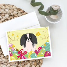 Load image into Gallery viewer, Easter Eggs Pekingese Black White Greeting Cards -  Blank Note Cards – 8-Pack of Artist-Designed Cards with Envelopes