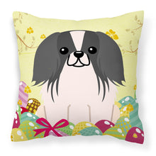 Load image into Gallery viewer, Easter Eggs Pekingnese Black White Fabric Decorative Pillow BB6105PW1818