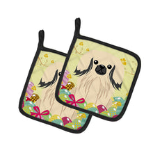 Load image into Gallery viewer, Easter Eggs Pekingnese Cream Pot Holders - Set of 2 - Heat-Resistant Kitchen Essentials BB6106PTHD