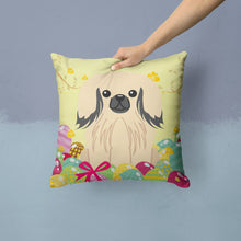 Load image into Gallery viewer, Easter Eggs Pekingnese Cream Throw Pillow - 14x14 Decorative Pillow – Art for Your Home &amp; Patio BB6106PW1414