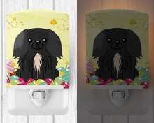 Load image into Gallery viewer, Easter Eggs Pekingnese Black Ceramic Night Light BB6107CNL