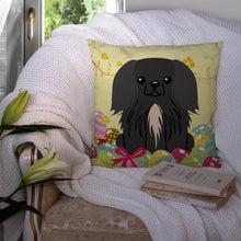 Load image into Gallery viewer, Easter Eggs Pekingnese Black Throw Pillow - 14x14 Decorative Pillow – Art for Your Home &amp; Patio BB6107PW1414