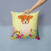 Load image into Gallery viewer, Easter Eggs Jack Russell Terrier Throw Pillow - 14x14 Decorative Pillow – Art for Your Home &amp; Patio BB6108PW1414