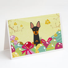 Load image into Gallery viewer, Easter Eggs English Toy Terrier Greeting Cards -  Blank Note Cards – 8-Pack of Artist-Designed Cards with Envelopes