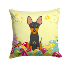 Load image into Gallery viewer, Easter Eggs English Toy Terrier Throw Pillow - 14x14 Decorative Pillow – Art for Your Home &amp; Patio BB6109PW1414