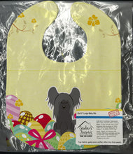 Load image into Gallery viewer, Easter Eggs Chinese Crested Black Baby Bib BB6112BIB