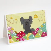 Load image into Gallery viewer, Easter Eggs Chinese Crested Black Greeting Cards -  Blank Note Cards – 8-Pack of Artist-Designed Cards with Envelopes