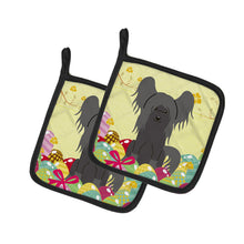 Load image into Gallery viewer, Easter Eggs Chinese Crested Black Pot Holders - Set of 2 - Heat-Resistant Kitchen Essentials BB6112PTHD