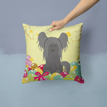 Load image into Gallery viewer, Easter Eggs Chinese Crested Black Throw Pillow - 14x14 Decorative Pillow – Art for Your Home &amp; Patio BB6112PW1414