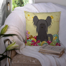 Load image into Gallery viewer, Easter Eggs Chinese Crested Black Throw Pillow - 14x14 Decorative Pillow – Art for Your Home &amp; Patio BB6112PW1414