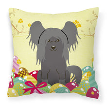 Load image into Gallery viewer, Easter Eggs Chinese Crested Black Fabric Decorative Pillow BB6112PW1818