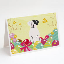 Load image into Gallery viewer, Easter Eggs White Boxer Cooper Greeting Cards -  Blank Note Cards – 8-Pack of Artist-Designed Cards with Envelopes