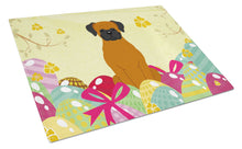 Load image into Gallery viewer, Easter Eggs Fawn Boxer Glass Cutting Boards – Durable, Decorative Kitchen Art Large BB6115LCB