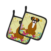 Load image into Gallery viewer, Easter Eggs Flashy Fawn Boxer Pot Holders - Set of 2 - Heat-Resistant Kitchen Essentials BB6116PTHD