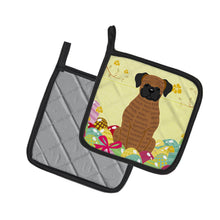 Load image into Gallery viewer, Easter Eggs Brindle Boxer Pot Holders - Set of 2 - Heat-Resistant Kitchen Essentials BB6117PTHD