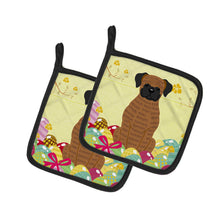 Load image into Gallery viewer, Easter Eggs Brindle Boxer Pot Holders - Set of 2 - Heat-Resistant Kitchen Essentials BB6117PTHD