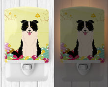 Load image into Gallery viewer, Easter Eggs Border Collie Black White Ceramic Night Light BB6118CNL