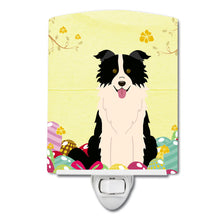 Load image into Gallery viewer, Easter Eggs Border Collie Black White Ceramic Night Light BB6118CNL