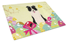 Load image into Gallery viewer, Easter Eggs Border Collie Black White Glass Cutting Boards – Durable, Decorative Kitchen Art Large BB6118LCB
