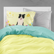 Load image into Gallery viewer, Easter Eggs Border Collie Black White Fabric Standard Pillowcase – Artistic Decorative Front, White Back BB6118PILLOWCASE