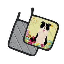 Load image into Gallery viewer, Easter Eggs Border Collie Black White Pot Holders - Set of 2 - Heat-Resistant Kitchen Essentials BB6118PTHD